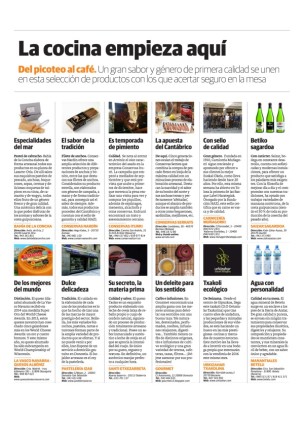 Página de gastronomía del Diario Vasco, que habla de los productos de Conservas Serrats