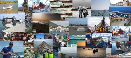 Mosaico con las fotografías sobre la gente de mar